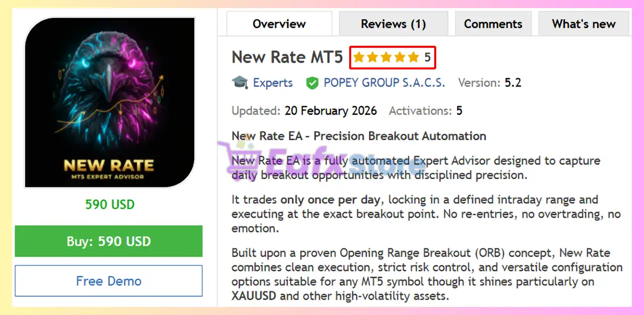 New Rate MT5 (Latest version) – GroupBuy 2 New Rate MT5 Reviews