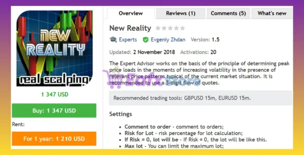 New Reality EA MT4 Review