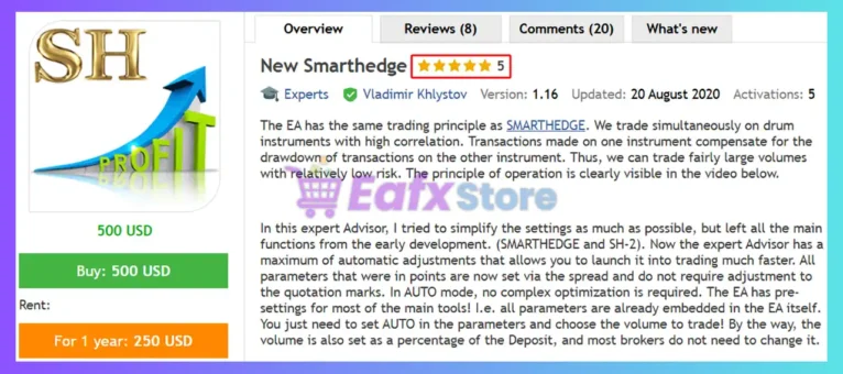 New Smarthedge EA MT5 Review