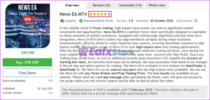 News EA MT4 Overview