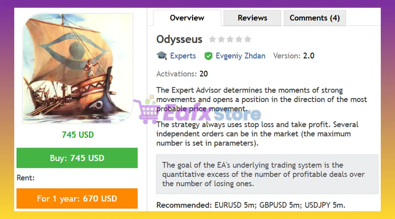 Odysseus EA MT4 (Latest version) - Unlimited 2 Odysseus EA MT4 Review
