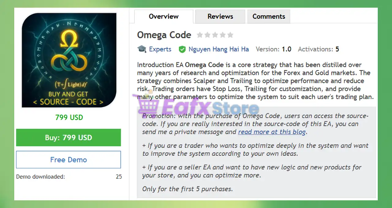 Omega Code EA MT4 (Latest version) 2 Omega Code EA MT4 Overview