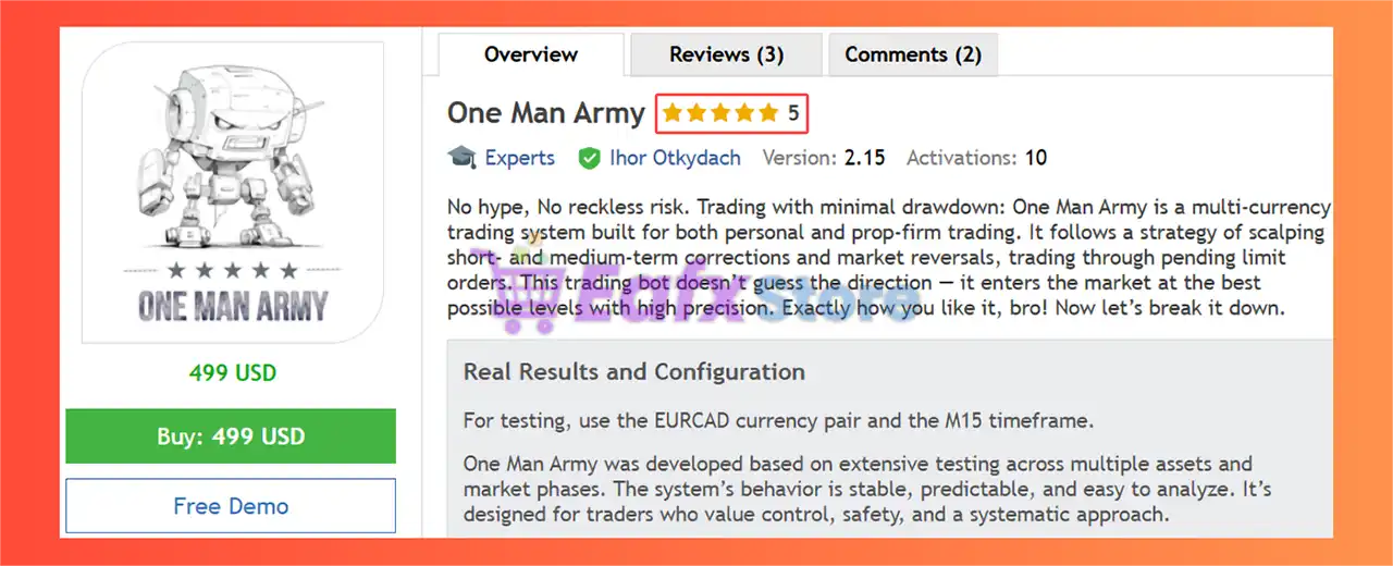 One Man Army EA MT5 + SetFiles (Latest version) – GroupBuy 2 One Man Army EA MT5 Review