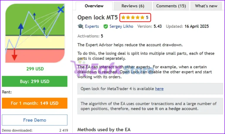 Open lock MT5 Overview