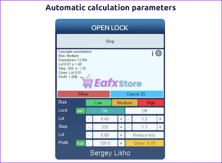 Open lock MT5 Settings