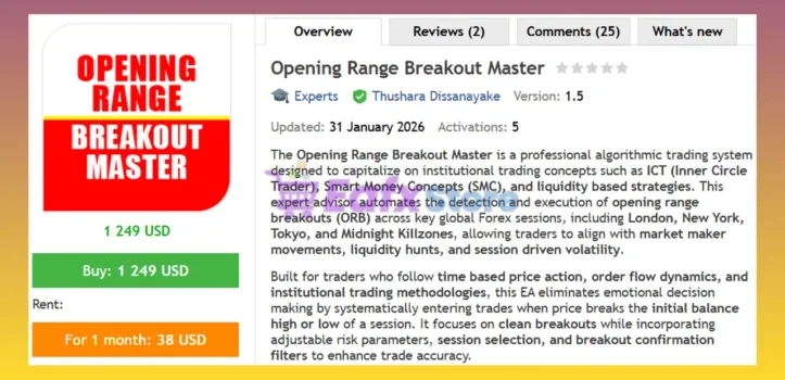 Opening Range Breakout Master EA Review