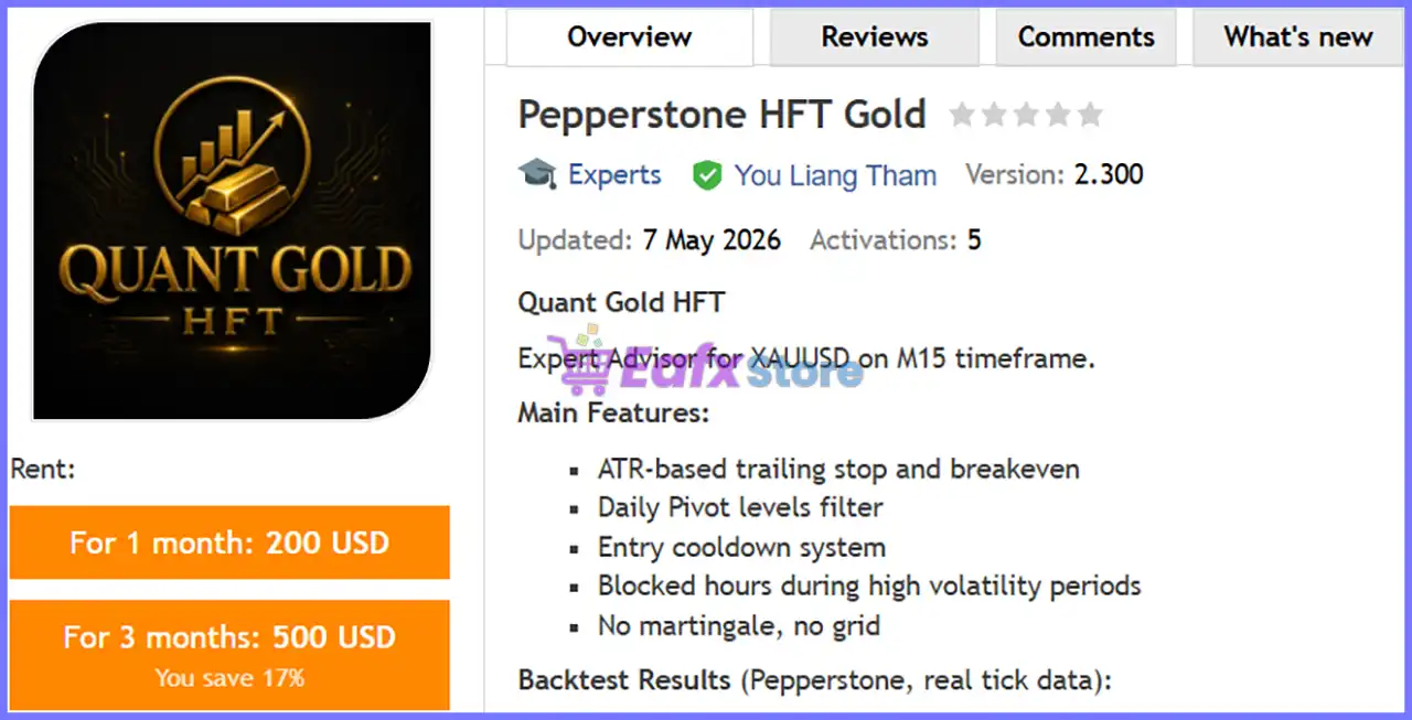 Pepperstone HFT Gold EA MT5 (Latest version) – GroupBuy 2 Pepperstone HFT Gold EA MT5 Review