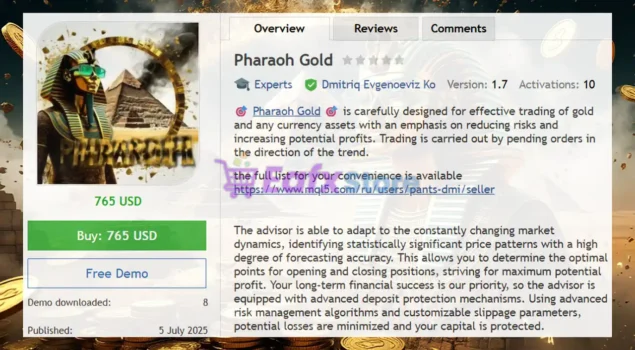 Pharaoh Gold EA Review