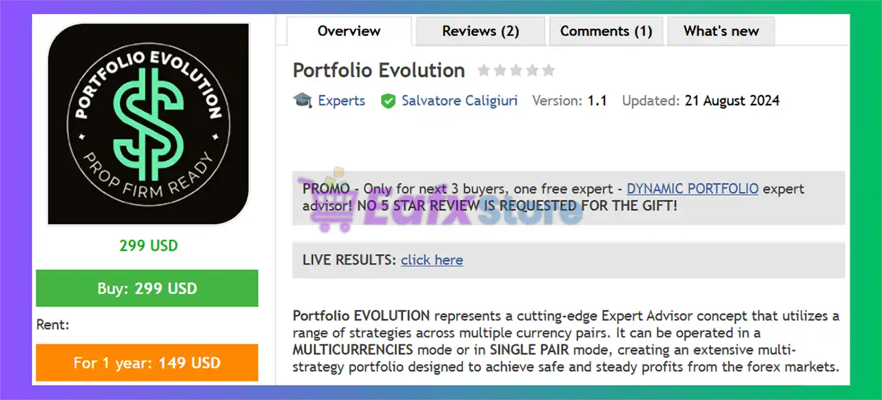 Portfolio Evolution EA MT5 (Latest version) – GroupBuy 2 Portfolio Evolution EA MT5 Overview