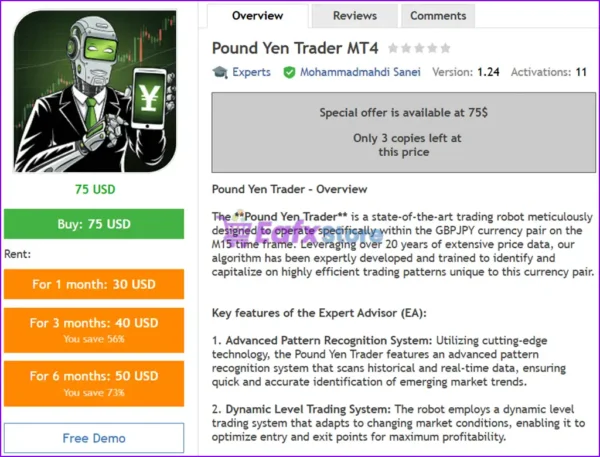 Pound Yen Trader MT4 Overview