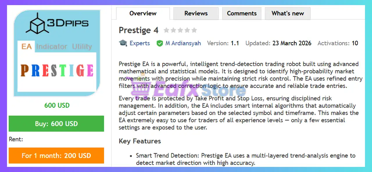 Prestige EA MT4 with SetFiles (Latest version) - Unlimited 2 Prestige EA MT4 Review