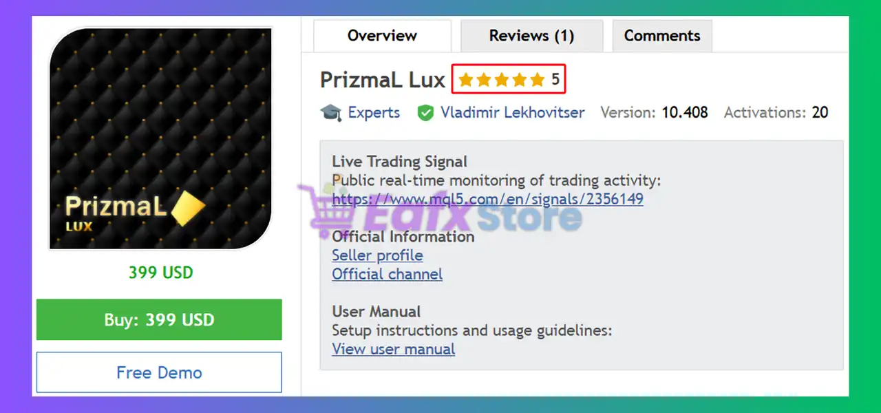 PrizmaL Lux EA MT5 (Latest version) – Group Buy 5 PrizmaL Lux EA MT5 Review