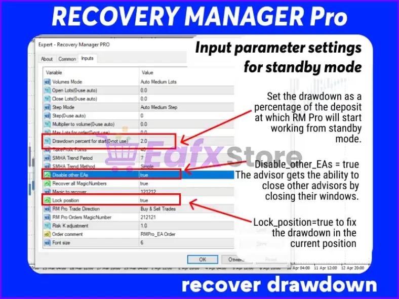 Professional trading features of Recovery Manager Pro