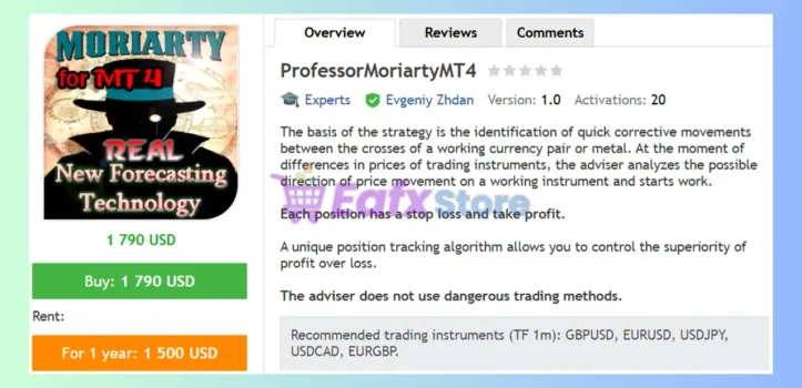Professor Moriarty MT4 Review