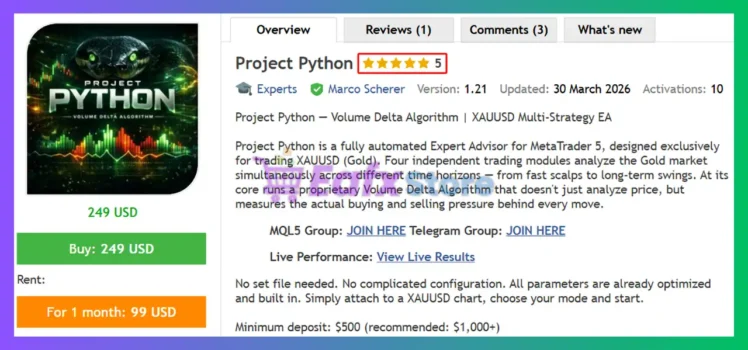 Project Python EA MT5 Review