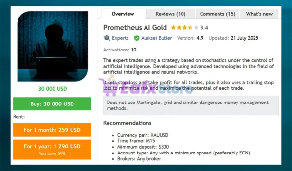 Prometheus AI Gold MT5 Overview