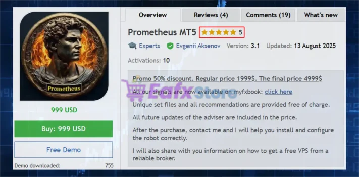 Prometheus MT5 Features