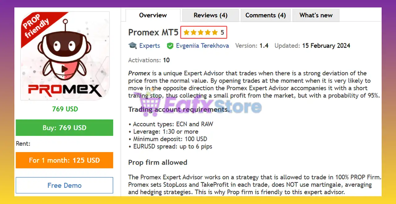 Promex MT5 with SetFiles (Latest version) – GroupBuy 2 Promex MT5 Review