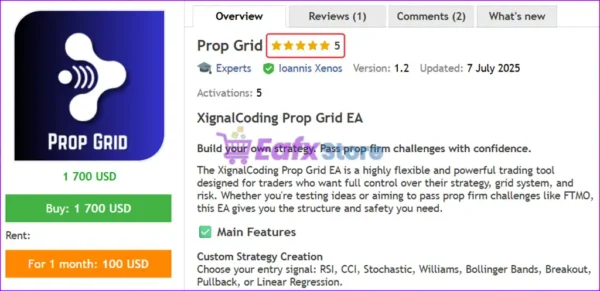 Prop Grid EA MT5 Overview
