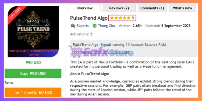 PulseTrend Algo EA Review