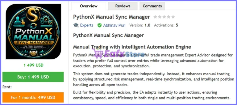 PythonX Manual Sync Manager EA MT5 Review