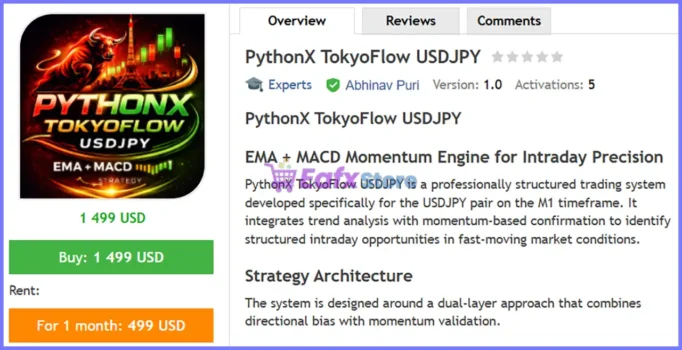 PythonX TokyoFlow USDJPY EA MT5 Review