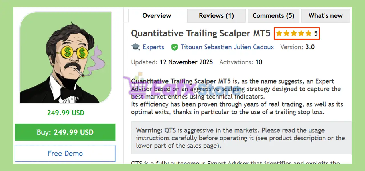 Quantitative Trailing Scalper MT5 + Sets (Latest version) 2 Quantitative Trailing Scalper MT5 Review