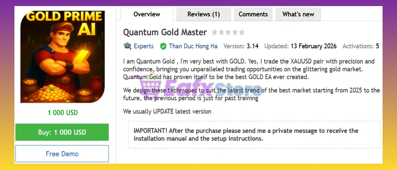 Quantum Gold Master EA MT5 (Latest version) – Group Buy 2 Quantum Gold Master EA MT5 Review