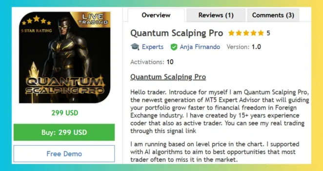 Quantum Scalping Pro EA MT5 Review