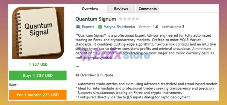 Quantum Signum EA MT4 Review