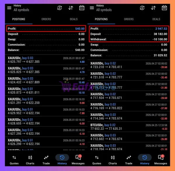 RVViper EA MT5 Trading Results