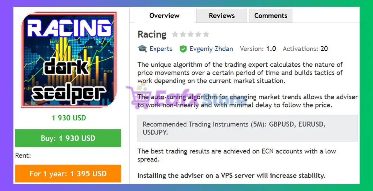 Racing EA MT4 (Latest version) - Unlimited 2 Racing EA MT4 Review