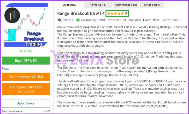 Range Breakout EA MT4 Overview