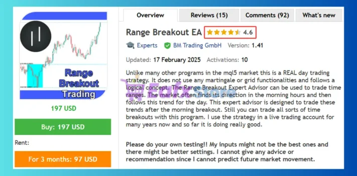 Range Breakout EA MT5 Review
