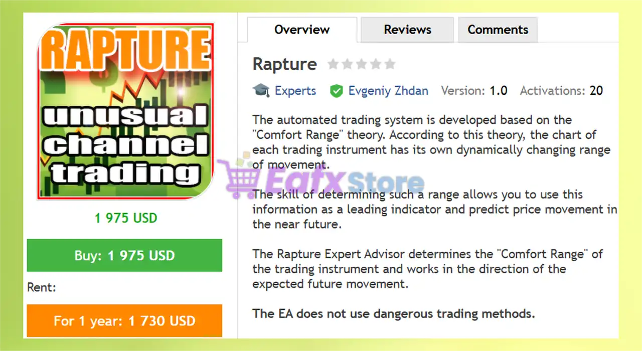 Rapture EA MT4 (Latest version) - Unlimited 2 Rapture EA MT4 Review