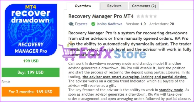 Recovery Manager Pro MT4 Overview