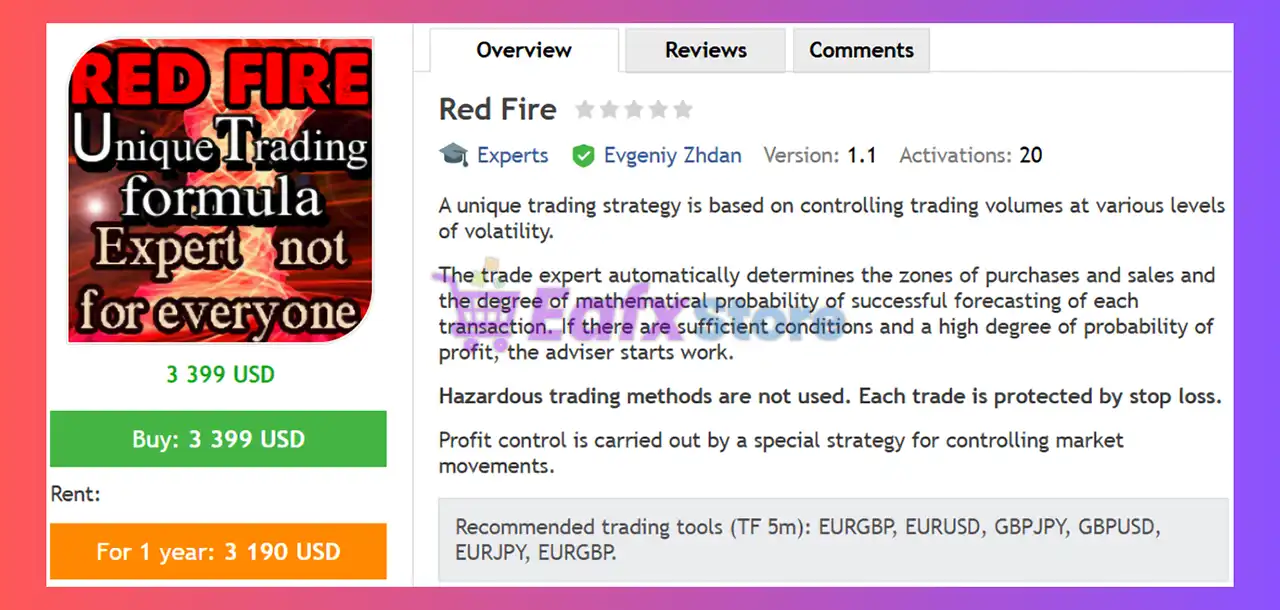 Red Fire EA MT4 (Latest version) - Unlimited 2 Red Fire EA MT4 Review