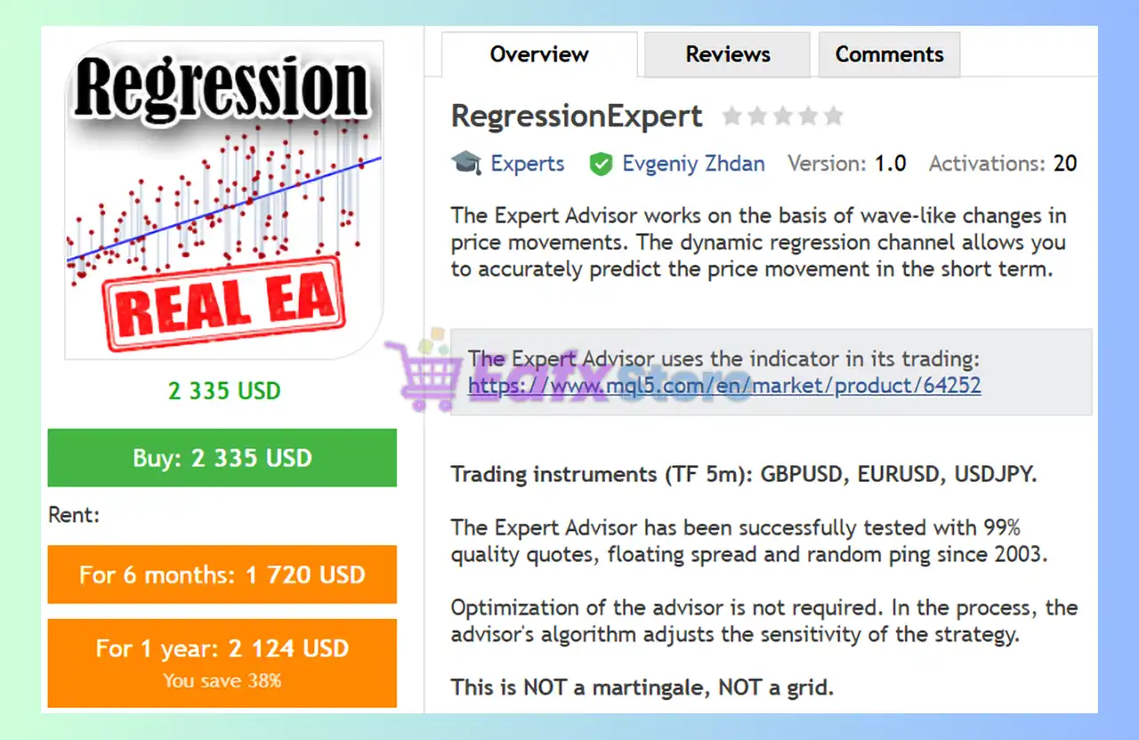 RegressionExpert EA MT4 (Latest version) - Unlimited 2 RegressionExpert EA Review