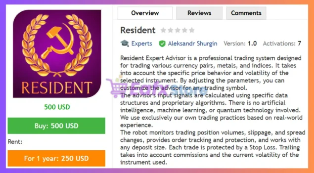 Resident EA MT4 Review