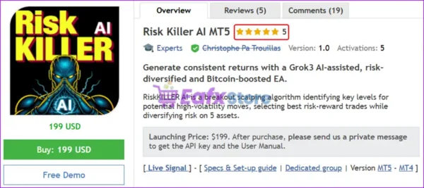 Risk Killer AI MT5 Overview