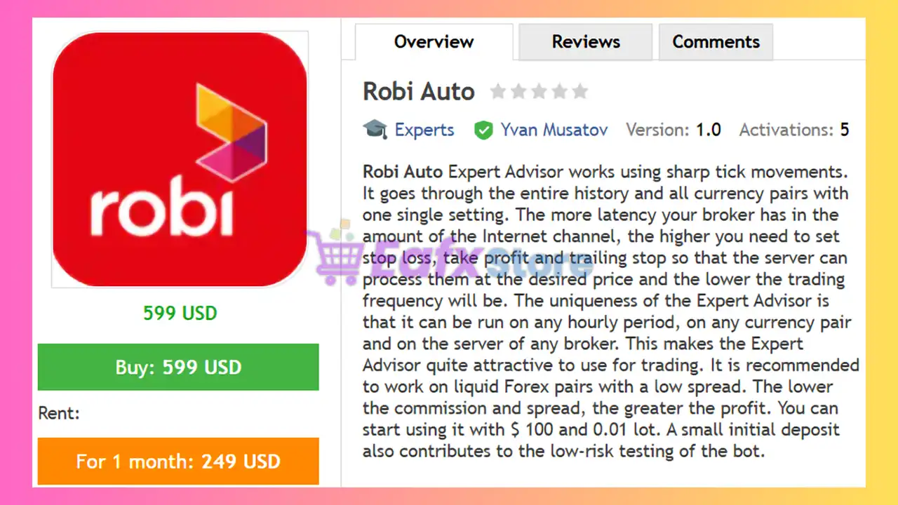 Robi Auto EA MT4 (Latest version) - Unlimited 2 Robi Auto EA MT4 Review