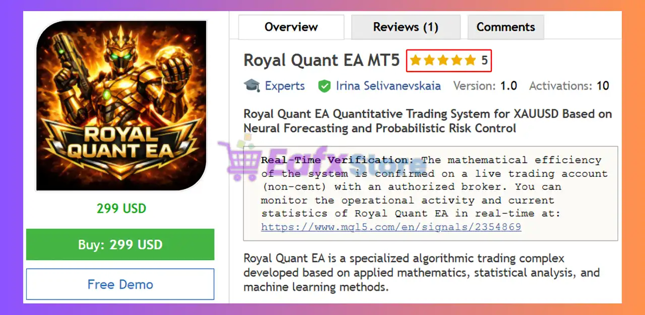 Royal Quant EA MT5 (Latest version) – GroupBuy 5 Royal Quant EA MT5 Review