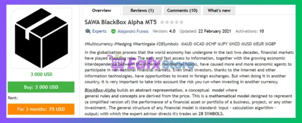 SAWA BlackBox Alpha MT5 Review