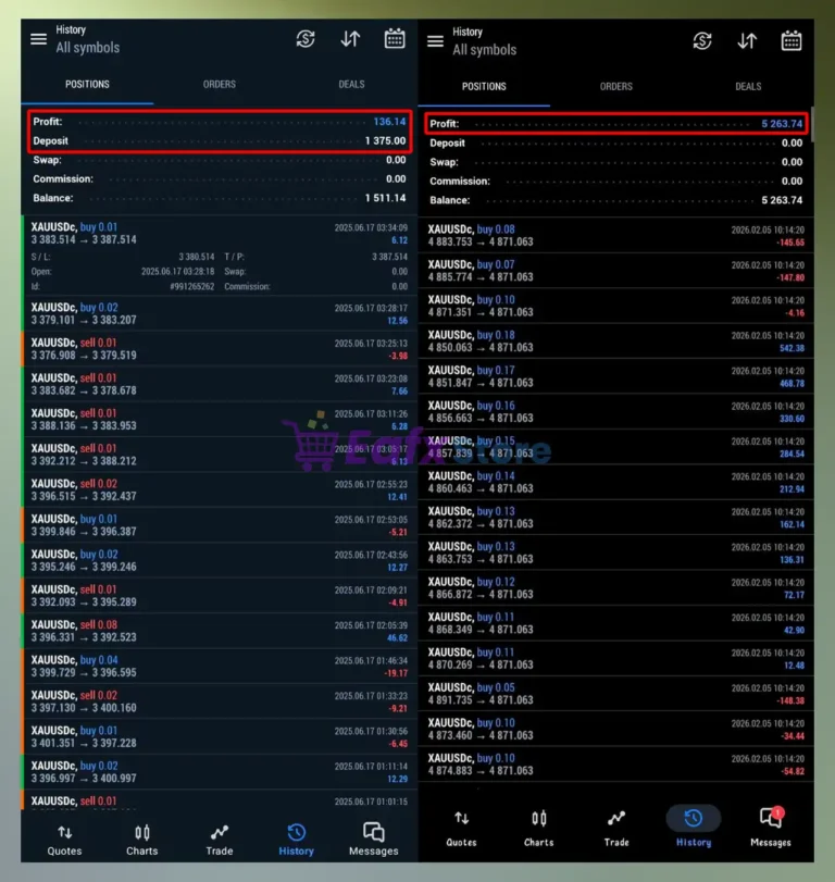 SEMI HFT EA MT5 Trading Results