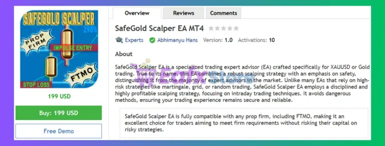 SafeGold Scalper EA MT4 Review