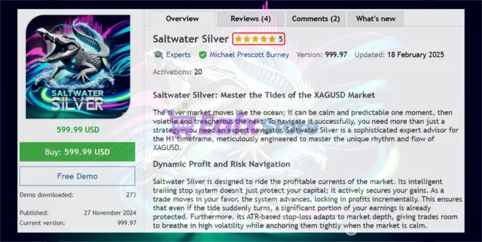 Saltwater Silver EA MT5 Overview