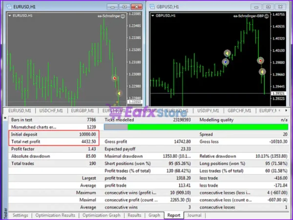 Schrodinger trading machine EA Backtests