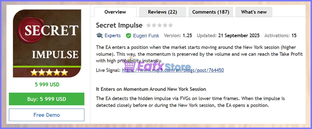 Secret Impulse EA MT5 (Latest version) – GroupBuy 2 Secret Impulse EA MT5 Review