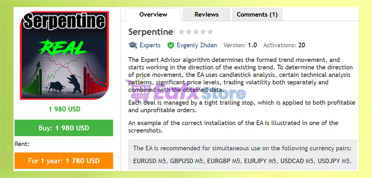 Serpentine EA MT4 (Latest version) - Unlimited 2 Serpentine EA MT4 Review