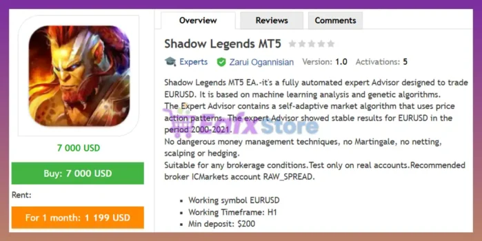 Shadow Legends MT5 Review